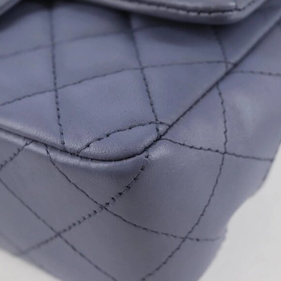 CHANEL Matelasse Chain Shoulder Bag Lamb Skin Purple Silver CC Auth 132927V - Picture 5 of 16